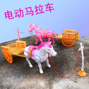 新款电动旋转绕桩马拉车带音乐带灯光夜市地摊玩具