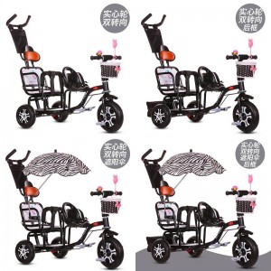 宝宝脚踏车双胞胎手推车婴儿二胎童车大号1-3-6岁双人儿童三轮车