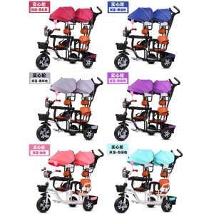 宝宝脚踏车双胞胎手推车婴儿二胎童车大号1-3-6岁双人儿童三轮车