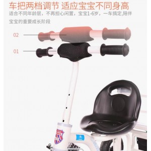 儿童双人三轮车双座二胎脚踏车双胞胎婴儿推车自行车小孩童车