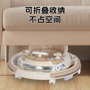 婴儿学步车6-18个月防O型腿多种功能手推助步车防侧翻可折叠学步车