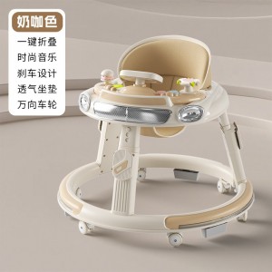 婴儿学步车6-18个月防O型腿多种功能手推助步车防侧翻可折叠学步车