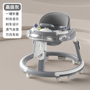 婴儿学步车6-18个月防O型腿多种功能手推助步车防侧翻可折叠学步车