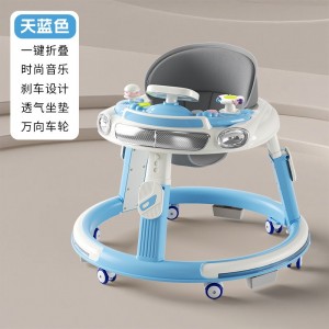 婴儿学步车6-18个月防O型腿多种功能手推助步车防侧翻可折叠学步车