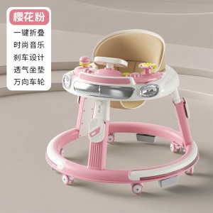 婴儿学步车6-18个月防O型腿多种功能手推助步车防侧翻可折叠学步车