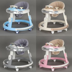 婴儿学步车6-18个月防O型腿多种功能手推助步车防侧翻可折叠学步车