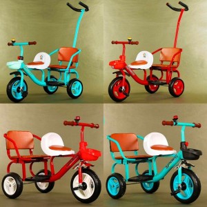 双人儿童三轮车脚踏车二胎双座童车宝宝婴幼手推车1-6岁双胞胎车