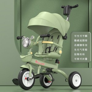 D昩可躺可折叠婴儿童三轮车手推车宝宝脚踏车6个月——6岁音乐自