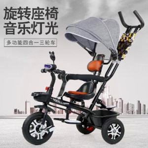 婴幼儿手推车小宝宝脚踏车折叠轻便可带人大号大童6岁儿童三轮车