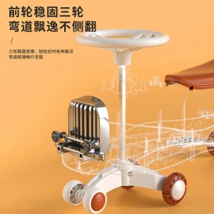 火车头扭扭车早教音乐灯光静音轮扭扭车可亲子同乘防侧翻扭扭车