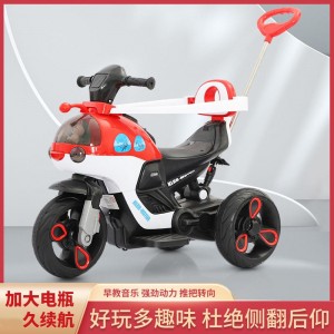 高品质儿童电动摩托车后把手幼儿塑料摩托车 带6v电池电源