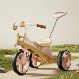 卡通电动三轮车 适合2-6岁的婴儿带音乐和轻便的孩子骑玩具