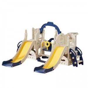 新款婴儿塑料滑梯玩具幼儿迷你室内或室外秋千游戏套装儿童游乐场滑梯