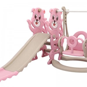 3合1卡通设计儿童滑梯和秋千/室内游戏套装 供儿童爬上 滑梯和秋千
