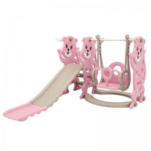 3合1卡通设计儿童滑梯和秋千/室内游戏套装 供儿童爬上 滑梯和秋千