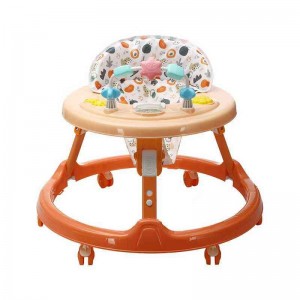 防O型腿多种功能防侧翻塑料婴儿学步车，适合男孩女孩，可折叠设计，推车玩具