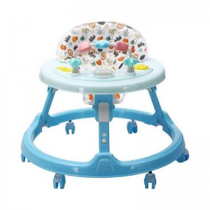 防O型腿多种功能防侧翻塑料婴儿学步车，适合男孩女孩，可折叠设计，推车玩具