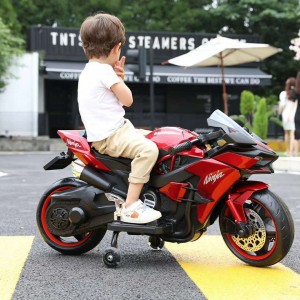 炫酷儿童电动大号摩托车男女孩可坐宝宝双驱动灯光早教音乐玩具车