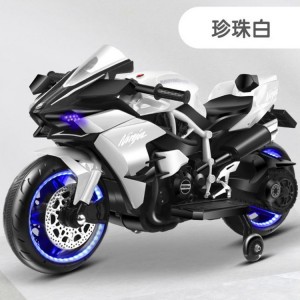 炫酷儿童电动大号摩托车男女孩可坐宝宝双驱动灯光早教音乐玩具车