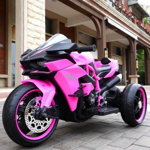 炫酷儿童电动大号摩托车男女孩可坐宝宝双驱动灯光早教音乐玩具车