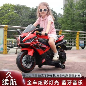 儿童电动摩托车小孩摩托车两轮车可坐人电瓶车男孩玩具机车