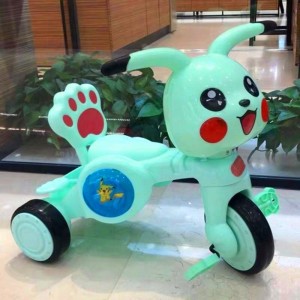 儿童三轮车1-3-5岁男女宝宝大号皮卡丘音乐童车脚踏车婴儿玩具车