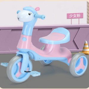 羊驼儿童三轮车1-6岁卡通脚踏玩具车 带音乐灯光小孩滑行车溜溜车