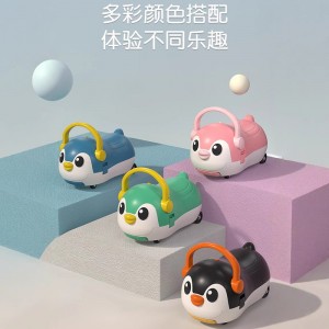 企鹅拉杆箱儿童可骑行溜溜车带储物箱滑行车带音乐灯光四轮平衡车