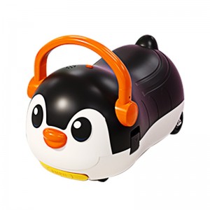 企鹅拉杆箱儿童可骑行溜溜车带储物箱滑行车带音乐灯光四轮平衡车