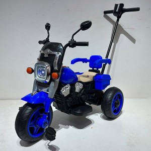 塑料电动摩托车儿童 5-7 岁男女通用推把三轮车滑行电动三轮车
