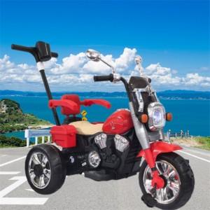 塑料电动摩托车儿童 5-7 岁男女通用推把三轮车滑行电动三轮车