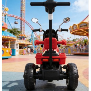 塑料电动摩托车儿童 5-7 岁男女通用推把三轮车滑行电动三轮车