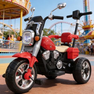 塑料电动摩托车儿童 5-7 岁男女通用推把三轮车滑行电动三轮车