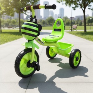 新款塑料儿童三轮车，带踏板，男女通用，户外使用，可用作手推车