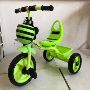 新款塑料儿童三轮车，带踏板，男女通用，户外使用，可用作手推车