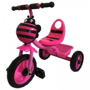 新款塑料儿童三轮车，带踏板，男女通用，户外使用，可用作手推车