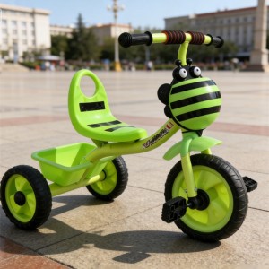新款塑料儿童三轮车，带踏板，男女通用，户外使用，可用作手推车