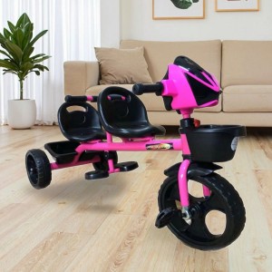 新款儿童双座三轮车婴儿车儿童三轮车宝宝可推可骑婴幼儿脚踏车