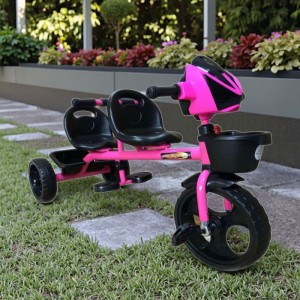 新款儿童双座三轮车婴儿车儿童三轮车宝宝可推可骑婴幼儿脚踏车