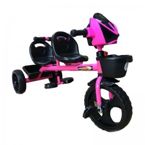 新款儿童双座三轮车婴儿车儿童三轮车宝宝可推可骑婴幼儿脚踏车