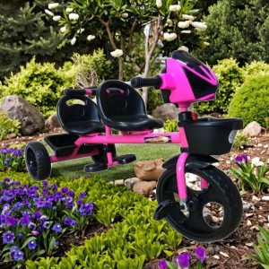 新款儿童双座三轮车婴儿车儿童三轮车宝宝可推可骑婴幼儿脚踏车