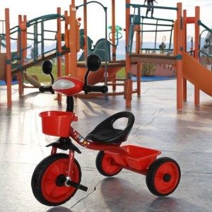 新款儿童三轮车婴儿 3 轮骑乘音乐适合 2 岁橡胶轮塑料三轮脚踏车