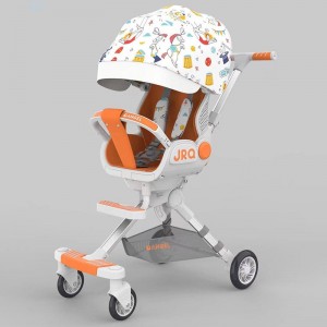 2026款轻质可折叠多种功能婴儿车 采用强化铝合金框架 坐姿和躺姿两种坐姿