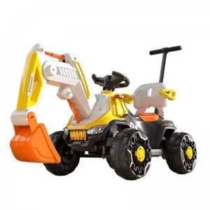 新款儿童电动挖掘机2-8岁男女孩四轮挖机钩机户外挖土玩具车