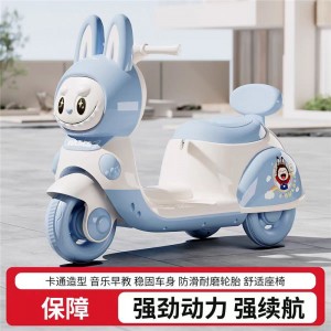 新款儿童电动摩托车男女宝宝可坐充电玩具车电瓶车三轮车儿童三轮摩托车