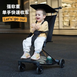 婴儿车折叠超轻高景观儿童溜娃车遛娃神器可坐可躺宝宝车婴儿推车