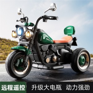 儿童电动摩托车可坐人可充电男女宝宝遥控玩具车户外三轮车
