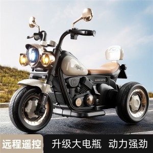 儿童电动摩托车可坐人可充电男女宝宝遥控玩具车户外三轮车