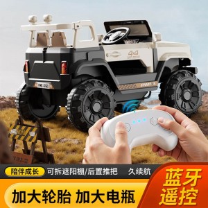 儿童电动越野车四轮双人双驱宝宝玩具汽车敞篷音乐遥控玩具车