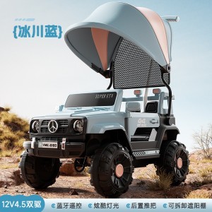 儿童电动越野车四轮双人双驱宝宝玩具汽车敞篷音乐遥控玩具车